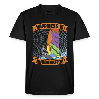 Le bonheur de la planche à voile est la planche à voile Sports nautiques - T-shirt Premium bio Homme - noir - Devant - Nico (187cm)