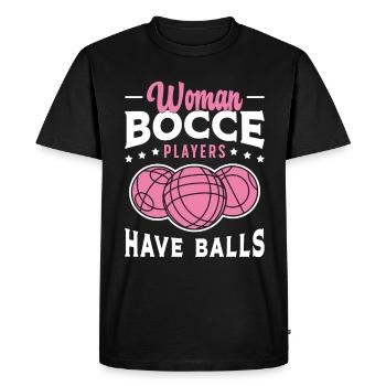 Bocce Ball Femmes Les joueurs de pétanque ont des balles Boule - T-shirt Premium bio Homme - noir - Devant - Nico (187cm)