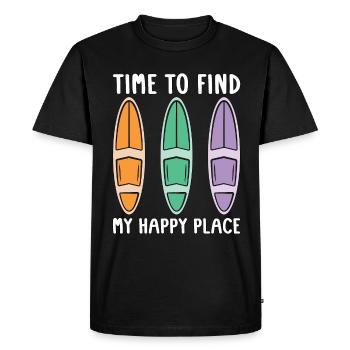 Stand Up Paddle C’est l’heure de trouver mes sports nautiques heureux - T-shirt Premium bio Homme - noir - Devant - Nico (187cm)