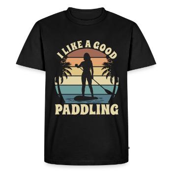 Stand Up Paddle I Like A Good Paddling Water Sport - Men's Premium Organic T-Shirt - black - Front - Nico (187cm)