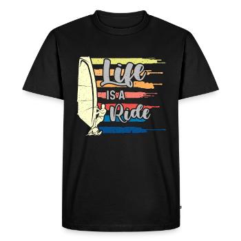 Windsurfing Life Is A Ride Surfboarder Water Sport - Men's Premium Organic T-Shirt - black - Front - Nico (187cm)