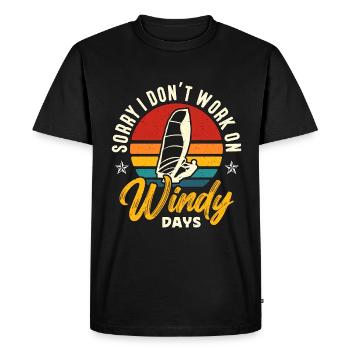 Windsurfing Sorry I Don't Work On Extreme Sports - Men's Premium Organic T-Shirt - black - Front - Nico (187cm)