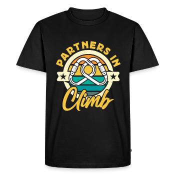 Indoor Climbing Partners In Climb Loves Bouldering - Men's Premium Organic T-Shirt - black - Front - Nico (187cm)