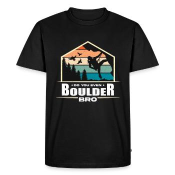 Escalade intérieure faites-vous même Boulder Bro Bouldering - T-shirt Premium bio Homme - noir - Devant - Nico (187cm)