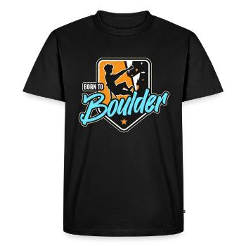 Escalade intérieure Born To Boulder Climbing Hall - T-shirt Premium bio Homme - noir - Devant - Nico (187cm)