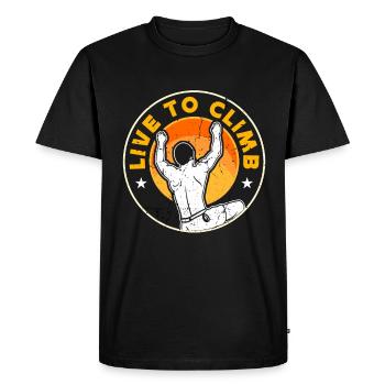 Indoor Climbing Live To Climb Bouldering Climber - Men's Premium Organic T-Shirt - black - Front - Nico (187cm)
