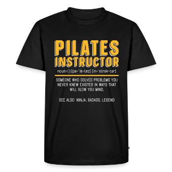 Instructeur de Pilates Quelqu’un qui résout la méditation - T-shirt Premium bio Homme - noir - Devant - Nico (187cm)
