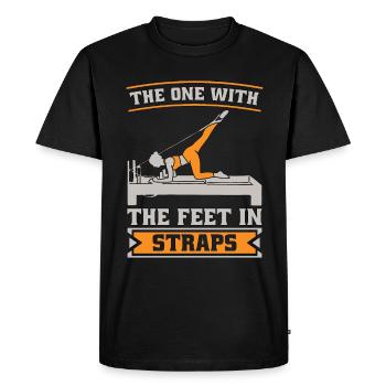 Pilates Celui avec les pieds dans les sangles Reformer - T-shirt Premium bio Homme - noir - Devant - Nico (187cm)