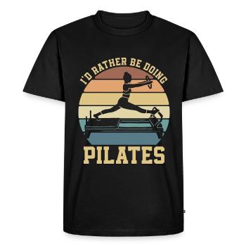 Pilates Je préfère faire de la méditation Pilates - T-shirt Premium bio Homme - noir - Devant - Nico (187cm)