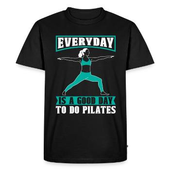 Pilates Everyday Is A Good Day To Do Meditation - Men's Premium Organic T-Shirt - black - Front - Nico (187cm)