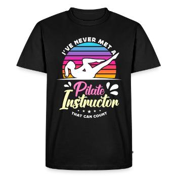 Pilates Je n’ai jamais rencontré de coach de Pilates Méditation - T-shirt Premium bio Homme - noir - Devant - Nico (187cm)