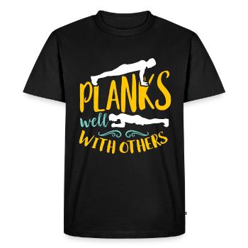 Pilates Planches bien avec les autres instructeur de Pilates - T-shirt Premium bio Homme - noir - Devant - Nico (187cm)
