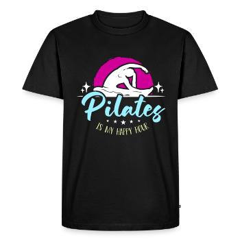 Le Pilates est mon cours de Pilates Méditation Happy Hour - T-shirt Premium bio Homme - noir - Devant - Nico (187cm)