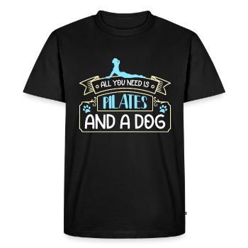 Pilates Tout ce dont vous avez besoin est Pilates et un réformateur de chien - T-shirt Premium bio Homme - noir - Devant - Nico (187cm)