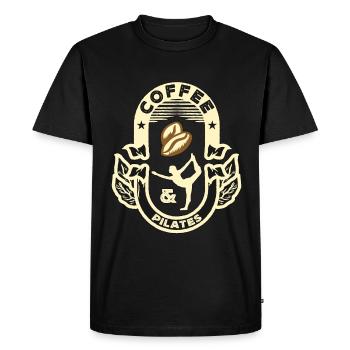 Pilates Coffee & Pilates aime l’entraînement de méditation - T-shirt Premium bio Homme - noir - Devant - Nico (187cm)