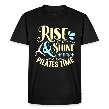 Pilates monte et brille C’est Pilates Time Reformer - T-shirt Premium bio Homme - noir - Devant - Nico (187cm)