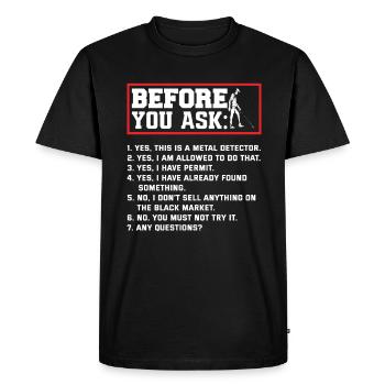 Détecteur de métaux à sondage amusant - T-shirt Premium bio Homme - noir - Devant - Nico (187cm)