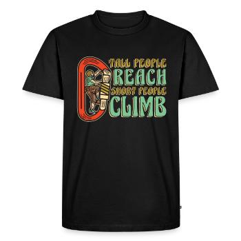 Escalade Les personnes de grande taille atteignent l’escalade courte - T-shirt Premium bio Homme - noir - Devant - Nico (187cm)