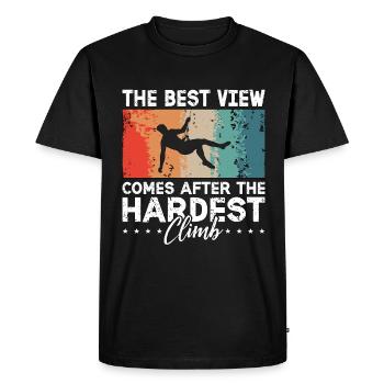 Indoor Climbing The Best View Comes After Climbing - Men's Premium Organic T-Shirt - black - Front - Nico (187cm)