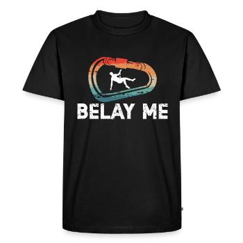 Escalade intérieure Belay Me Retro Boulder Mountaineer - T-shirt Premium bio Homme - noir - Devant - Nico (187cm)
