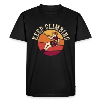 Rock Climbing Keep Climbing Mountain Sport Boulder - Men's Premium Organic T-Shirt - black - Front - Nico (187cm)