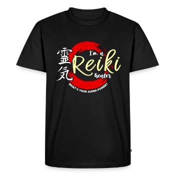 Reiki I'm A Reiki Healer What's Your Meditation - Men's Premium Organic T-Shirt - black - Front - Nico (187cm)