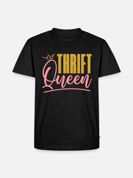 Thrift Shopping Thrift Queen Second Hand Thrifter - Maglietta ecologica premium da uomo - nero