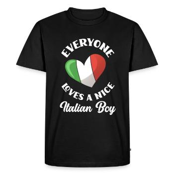 Drôle de cadeau Italie - T-shirt Premium bio Homme - noir - Devant - Nico (187cm)