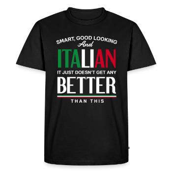 Drôle de cadeau Italie - T-shirt Premium bio Homme - noir - Devant - Nico (187cm)