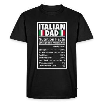 Drôle Italie Cadeau Papa Italien - T-shirt Premium bio Homme - noir - Devant - Nico (187cm)