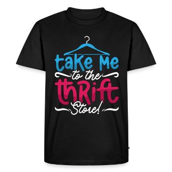 Thrift Shopping Take Me To The Thrift Second Hand - Men's Premium Organic T-Shirt - black - Front - Nico (187cm)
