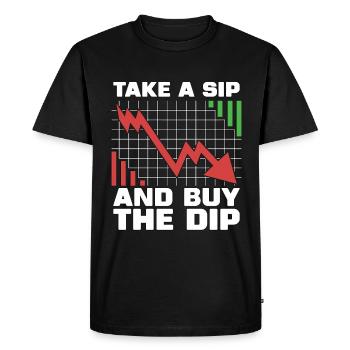 Crypto-monnaie Prenez une gorgée et achetez le Dip Trading - T-shirt Premium bio Homme - noir - Devant - Nico (187cm)