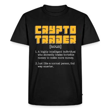 Crypto-monnaie Crypto Trader Un investissement élevé - T-shirt Premium bio Homme - noir - Devant - Nico (187cm)