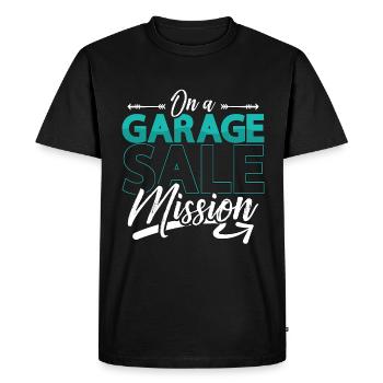 Ventes de garage sur un marché aux puces Mission de vente de garage - T-shirt Premium bio Homme - noir - Devant - Nico (187cm)