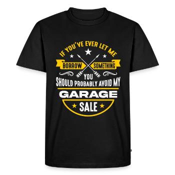 Ventes de garage si vous m’avez déjà laissé emprunter des antiquités - T-shirt Premium bio Homme - noir - Devant - Nico (187cm)