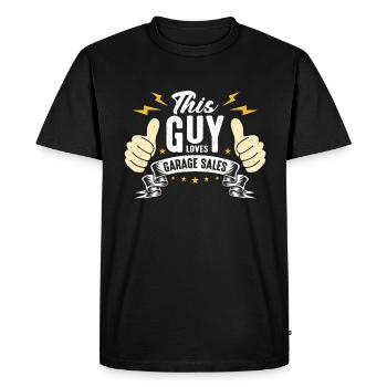Ventes de garage Ce gars aime les ventes de garage Shopping - T-shirt Premium bio Homme - noir - Devant - Nico (187cm)