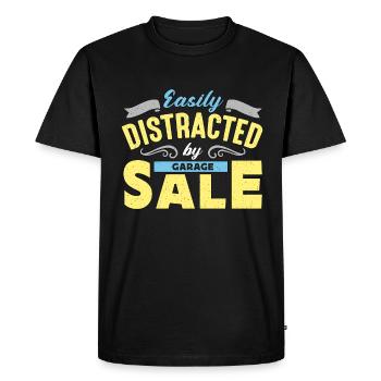 Les ventes de garage facilement distraites par les achats de garage - T-shirt Premium bio Homme - noir - Devant - Nico (187cm)