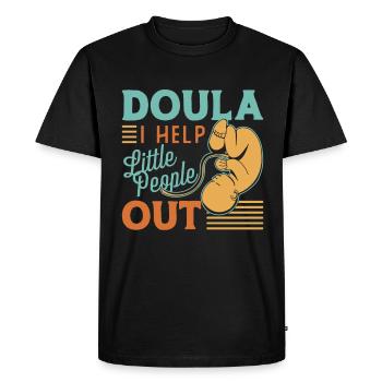 Doula J’aide les petites gens Coach de naissance Sage-femme - T-shirt Premium bio Homme - noir - Devant - Nico (187cm)