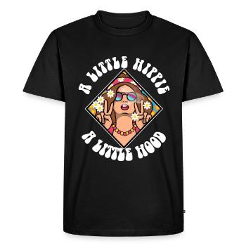 Un peu hippie Un petit capuchon - T-shirt Premium bio Homme - noir - Devant - Nico (187cm)