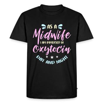 As A Midwife I Am Immersed In Childbirth Midwives - Men's Premium Organic T-Shirt - black - Front - Nico (187cm)
