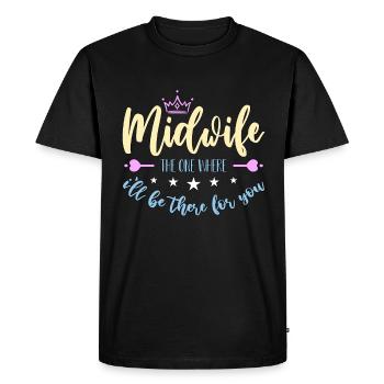 Sage-femme Celle où je serai là pour la profession de sage-femme - T-shirt Premium bio Homme - noir - Devant - Nico (187cm)