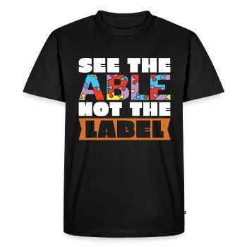 IEP See The Able Not The Label Special Education - Men's Premium Organic T-Shirt - black - Front - Nico (187cm)