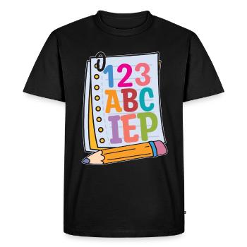 IEP 123 ABC IEP Autism Awareness Sped Teacher - Men's Premium Organic T-Shirt - black - Front - Nico (187cm)