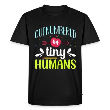 Childcare Worker Outnumbered By Tiny Babysitting - Men's Premium Organic T-Shirt - black - Front - Nico (187cm)