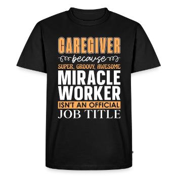 Soignant parce que Super aime le gardien - T-shirt Premium bio Homme - noir - Devant - Nico (187cm)