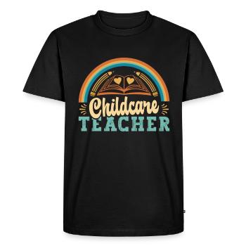 Éducatrice en garderie Enseignante en garde d’enfants Garde d’enfants - T-shirt Premium bio Homme - noir - Devant - Nico (187cm)