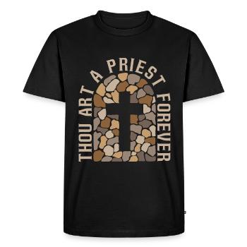 Clergy Thou Art A Priest Forever Pastor Clergyman - Men's Premium Organic T-Shirt - black - Front - Nico (187cm)