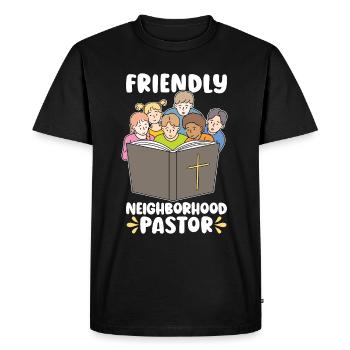 Clergy Friendly Neighborhood Pastor Christianity - Men's Premium Organic T-Shirt - black - Front - Nico (187cm)