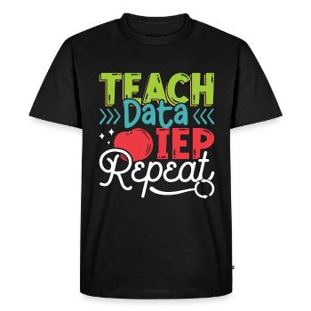 IEP Teach Data IEP Repeat Educator Sped Teacher - Men's Premium Organic T-Shirt - black - Front - Nico (187cm)