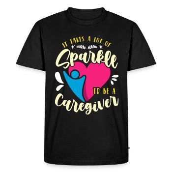 Caregiving Il faut beaucoup d’éclat au gardien - T-shirt Premium bio Homme - noir - Devant - Nico (187cm)